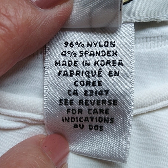 Talbots Stretch Short Sleeve Pattern White Top - Picture 3 of 13